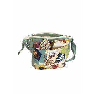 Handcrafted Knox Mtn Bags Floral Canvas Crossbody Bag With Adjustable Strap & Zi